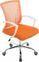 Clp Tracy Bureaustoel Voor volwassenen Met armleuningen Ergonomische oranje chroom - Thumbnail 2