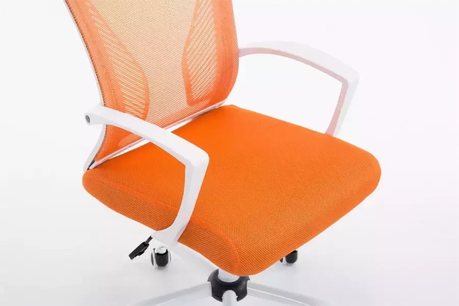 Clp Tracy Bureaustoel Voor volwassenen Met armleuningen Ergonomische oranje wit