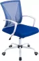 Clp Tracy Bureaustoel Voor volwassenen Met armleuningen Ergonomische blauw wit - Thumbnail 2