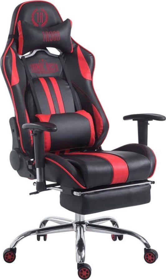 CLP-Trading Racing bureaustoel Limit V2 kunstleer zwart rood met voetensteun