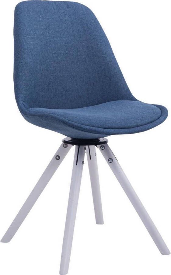 Clp Troyes Bezoekersstoel Stof blauw wit (eik)
