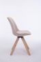 Clp Design retro bezoekersstoel TROYES SQUARE loft chair draaibare kuipstoel stof Crème Kleur onderstel natura (eiken) - Thumbnail 2