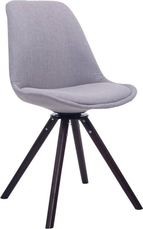 CLP Troyes Bezoekersstoel Stof grijs walnoot