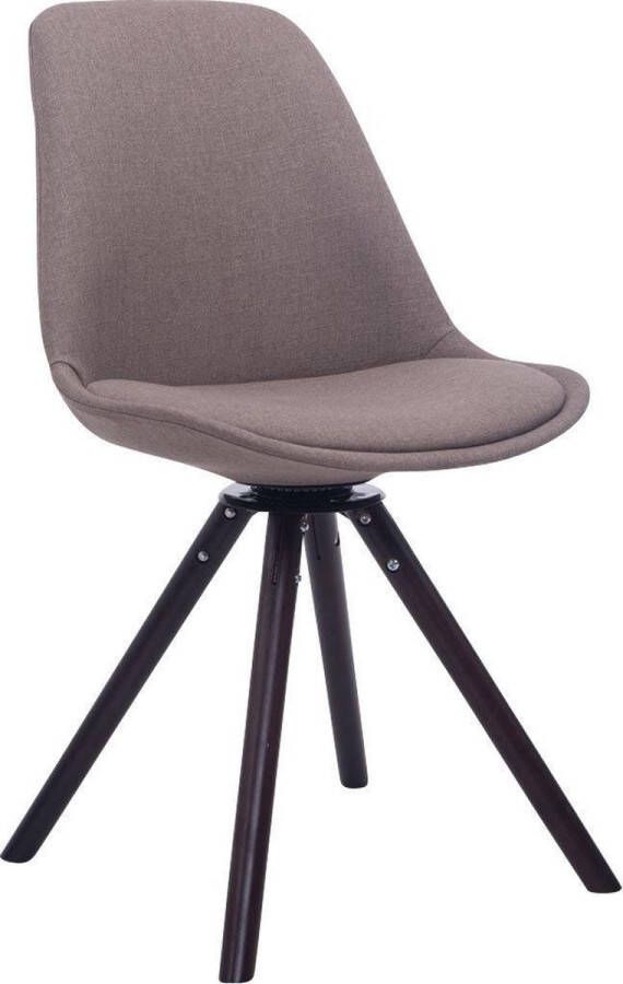 CLP Troyes Bezoekersstoel Stof taupe walnoot
