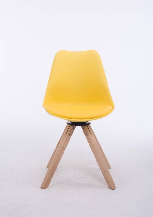 Clp Troyes Eetkamerstoel Vierkant frame Kunstleer geel natura