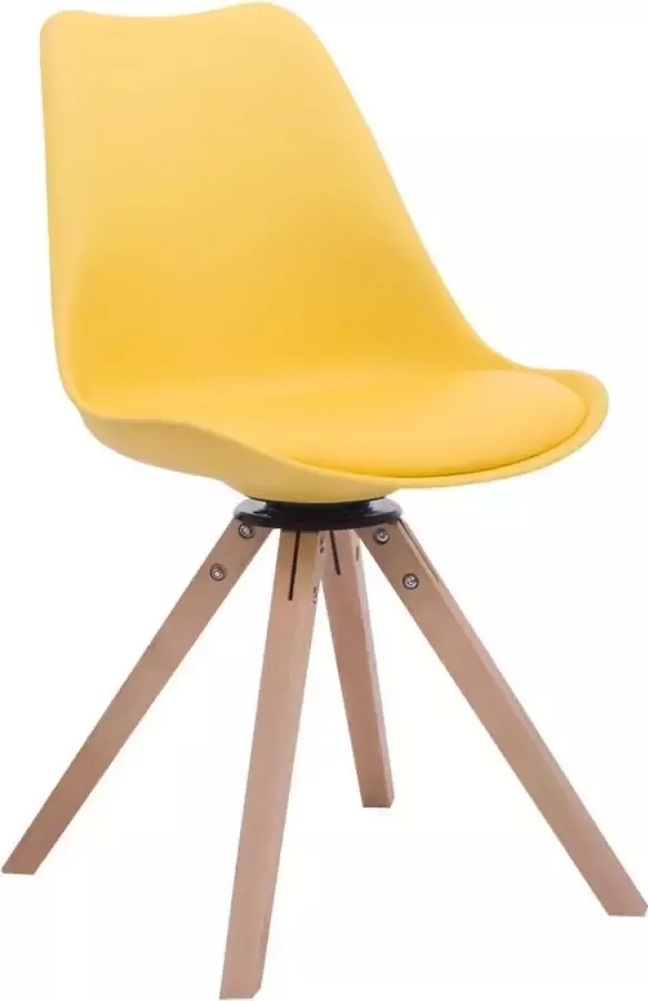 Clp Troyes Eetkamerstoel Vierkant frame Kunstleer geel natura (eik)