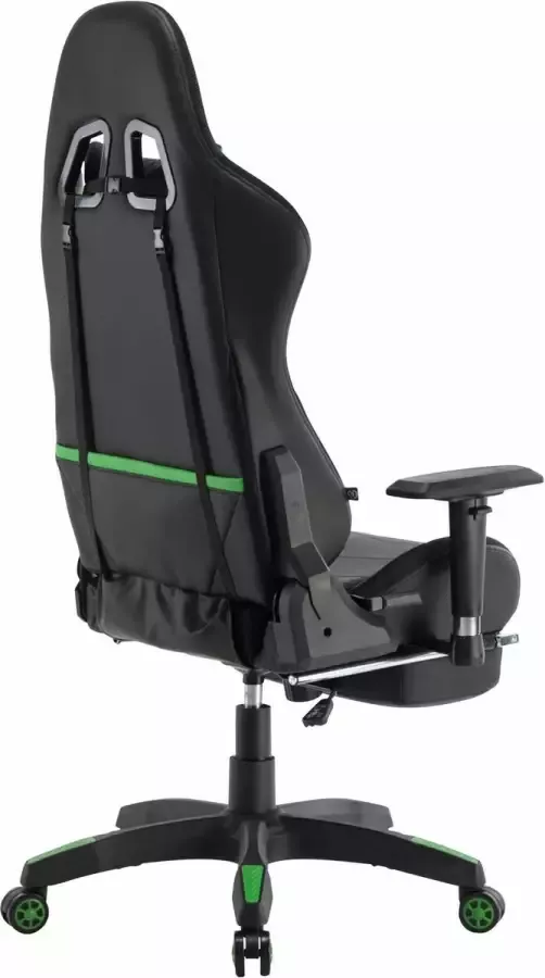 Clp Turbo LED Bureaustoel Voetsteun zwart groen Imitatieleer