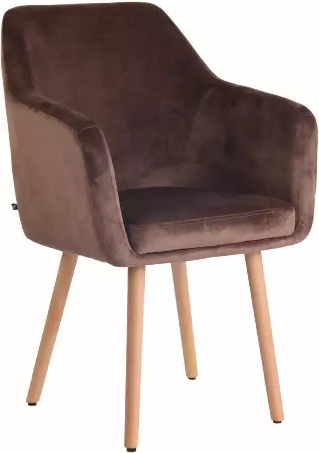 Clp Utrecht Eetkamerstoel Fluweel bruin natura