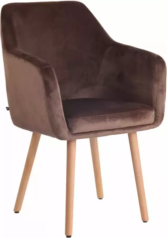 Clp Utrecht Eetkamerstoel Fluweel bruin natura (eik)