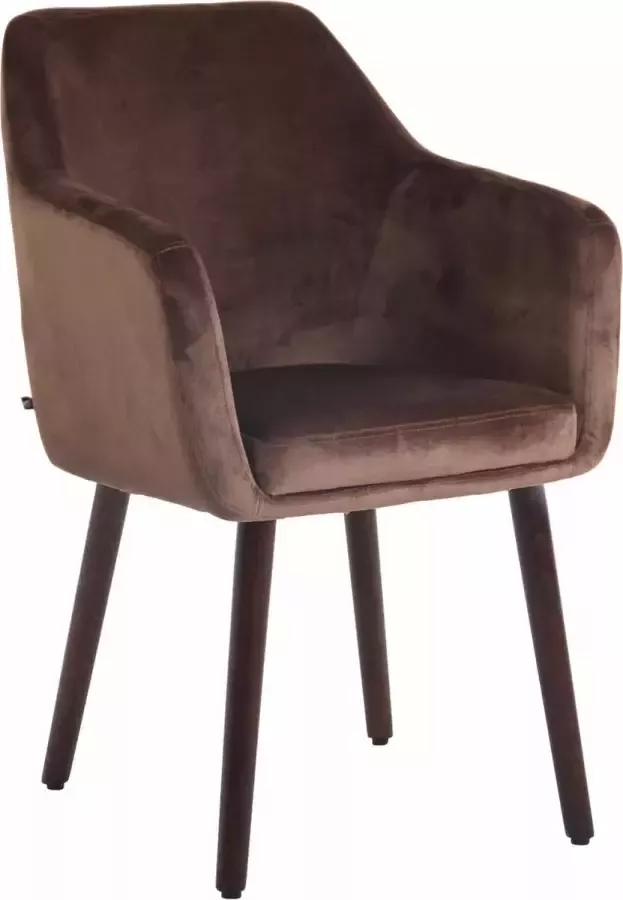 Clp Utrecht Eetkamerstoel Fluweel bruin walnoot