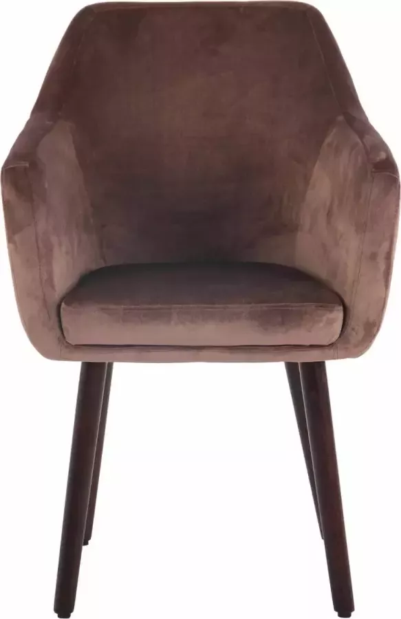 Clp Utrecht Eetkamerstoel Fluweel bruin walnoot (eik)