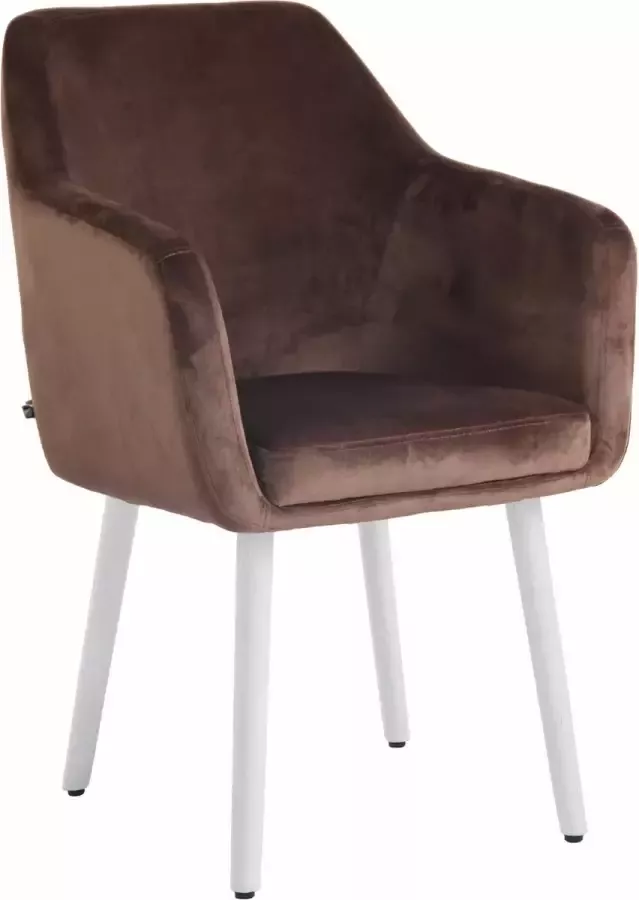 Clp Utrecht Eetkamerstoel Fluweel bruin wit (eik)