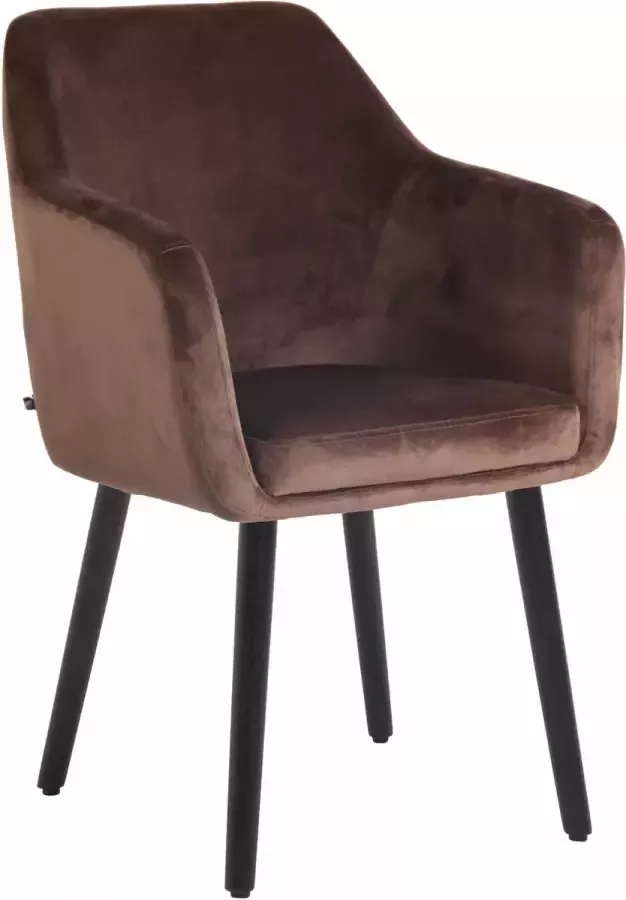 Clp Utrecht Eetkamerstoel Fluweel bruin zwart (eik)