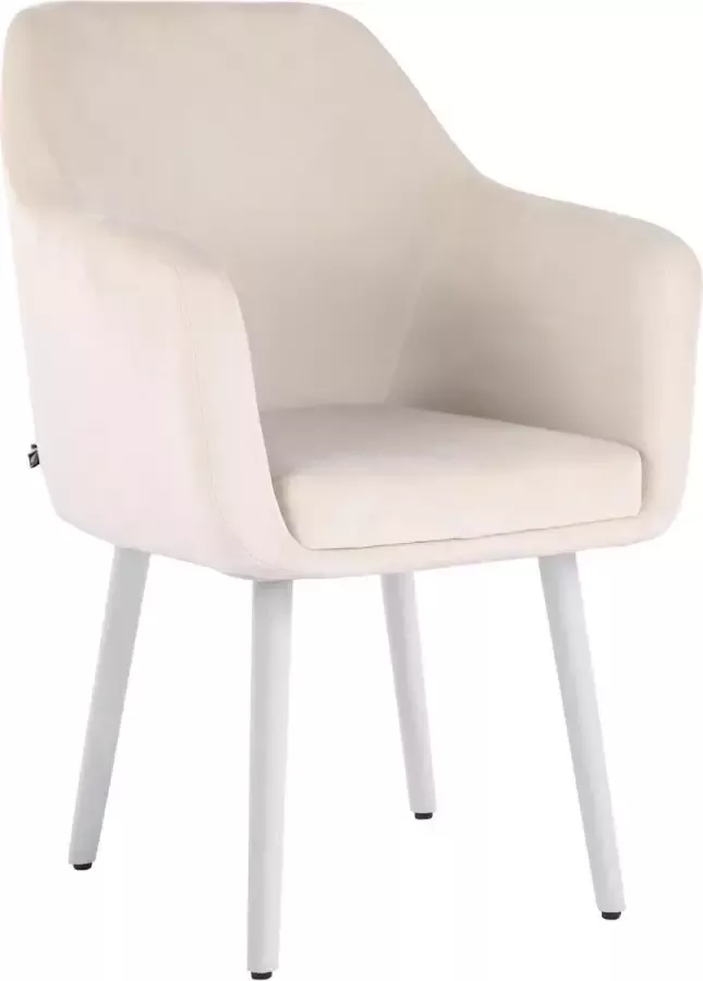 Clp Utrecht Eetkamerstoel Fluweel creme wit (eik)
