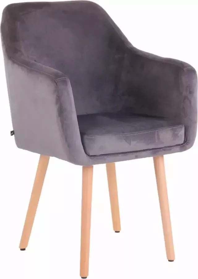 Clp Utrecht Eetkamerstoel Fluweel donkergrijs natura