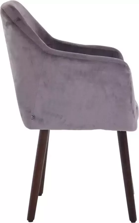 Clp Utrecht Eetkamerstoel Fluweel donkergrijs walnoot