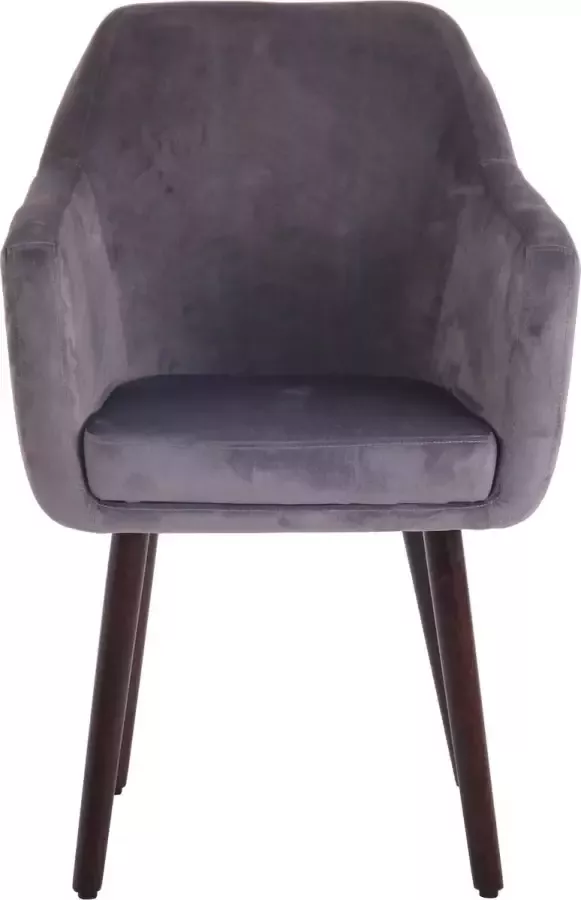 Clp Utrecht Eetkamerstoel Fluweel donkergrijs walnoot (eik)