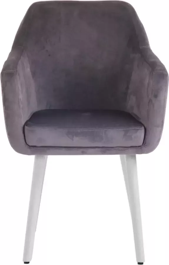 Clp Utrecht Eetkamerstoel Fluweel donkergrijs wit (eik)