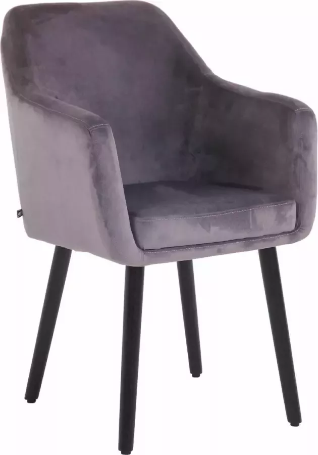 Clp Utrecht Eetkamerstoel Fluweel donkergrijs zwart