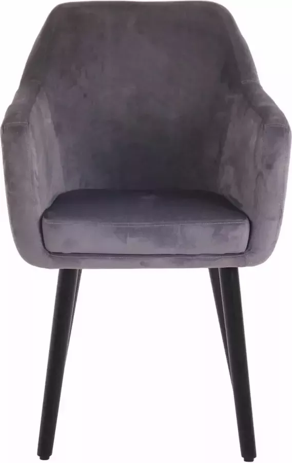 Clp Utrecht Eetkamerstoel Fluweel donkergrijs zwart (eik)