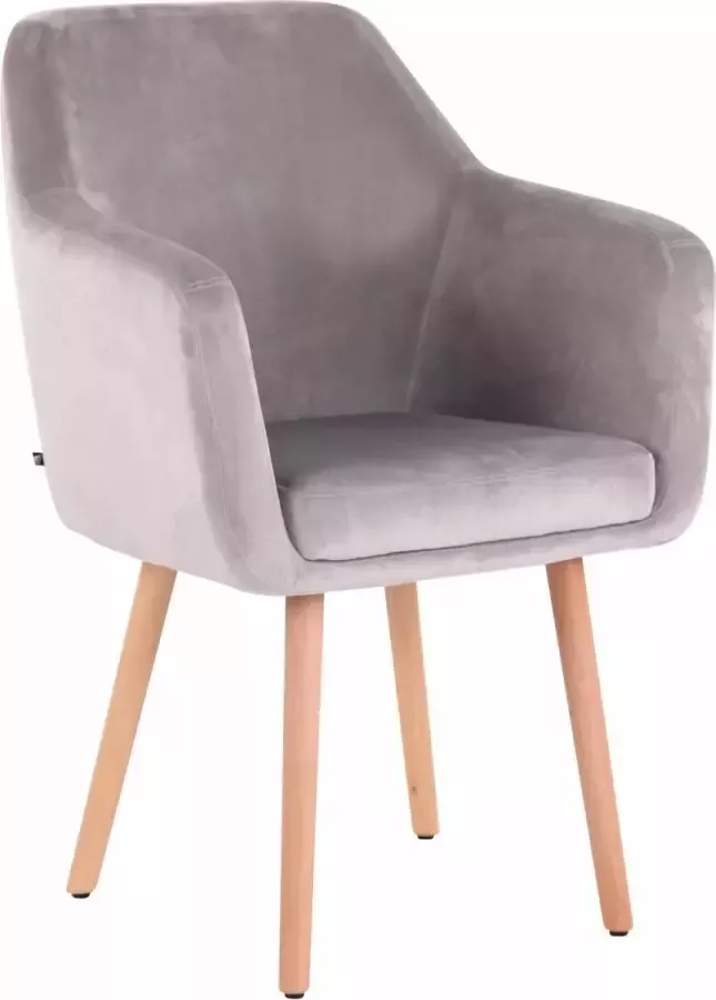 Clp Utrecht Eetkamerstoel Fluweel grijs natura