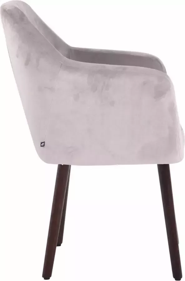 Clp Utrecht Eetkamerstoel Fluweel grijs walnoot