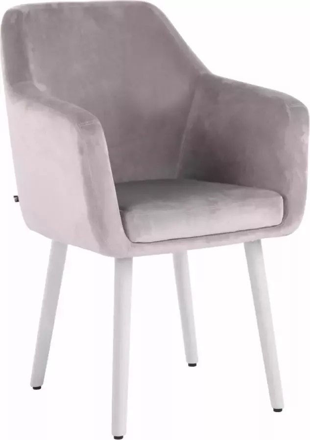 Clp Utrecht Eetkamerstoel Fluweel grijs wit (eik)