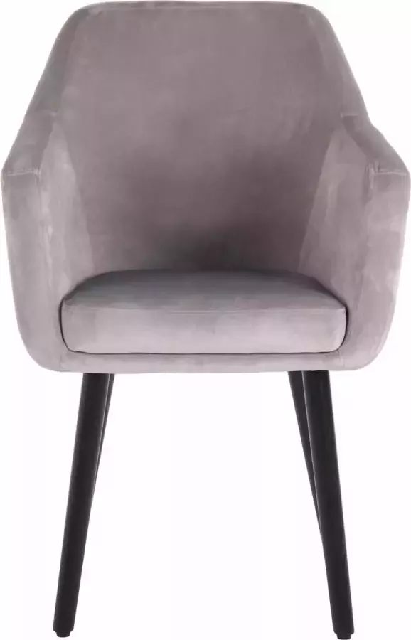 Clp Utrecht Eetkamerstoel Fluweel grijs zwart