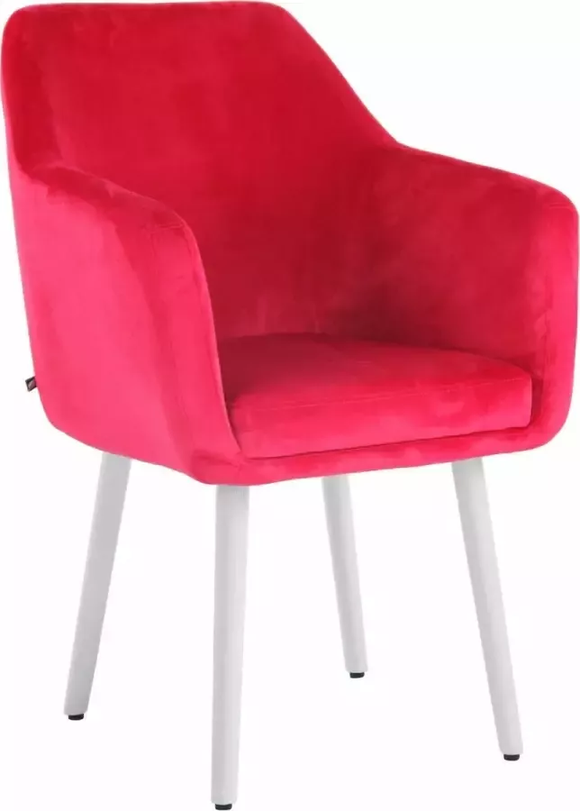 Clp Utrecht Eetkamerstoel Fluweel rood wit (eik)