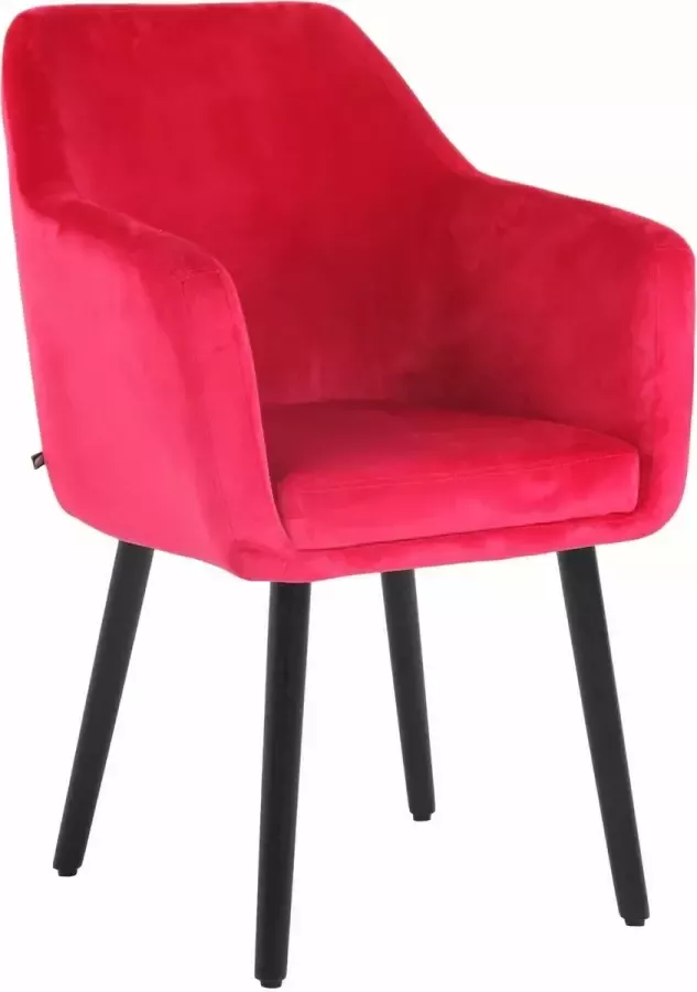 Clp Utrecht Eetkamerstoel Fluweel rood zwart (eik)