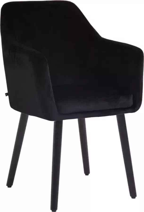 Clp Utrecht Eetkamerstoel Fluweel zwart (eik)