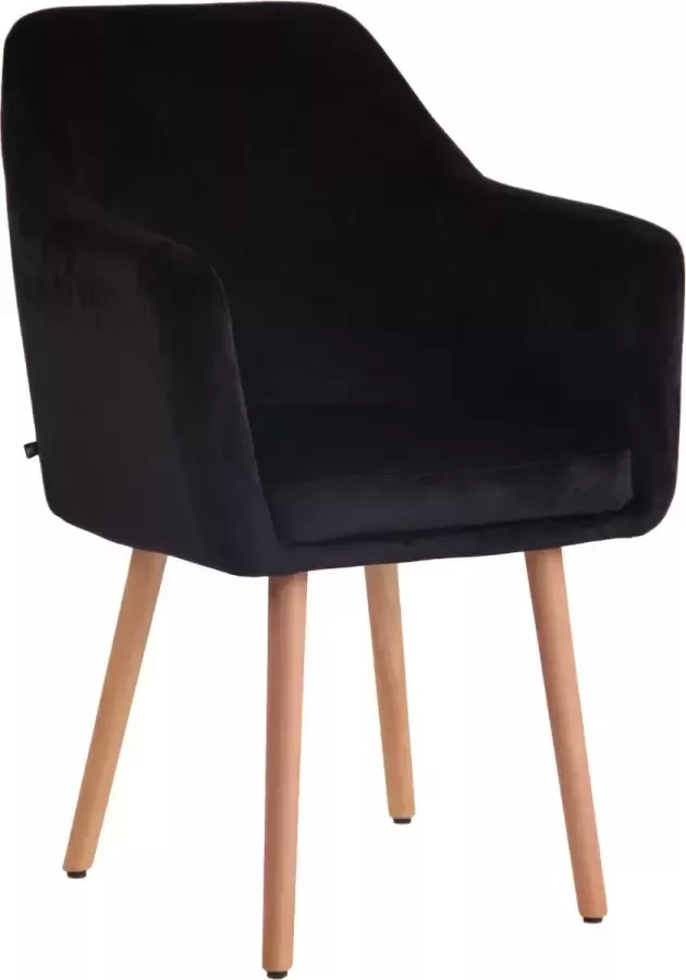 Clp Utrecht Eetkamerstoel Fluweel zwart natura