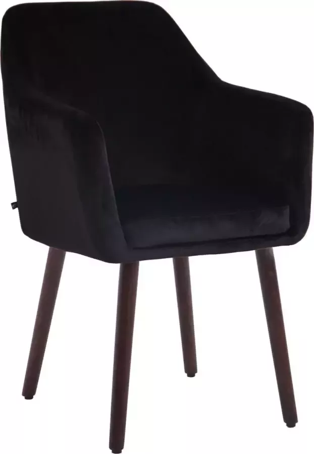 Clp Utrecht Eetkamerstoel Fluweel zwart walnoot (eik)