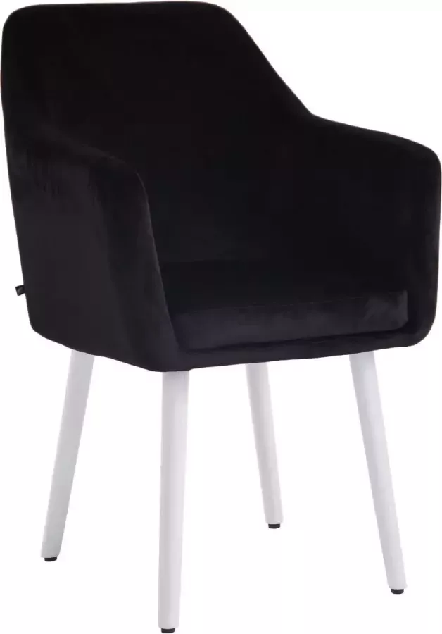 Clp Utrecht Eetkamerstoel Fluweel zwart wit (eik)