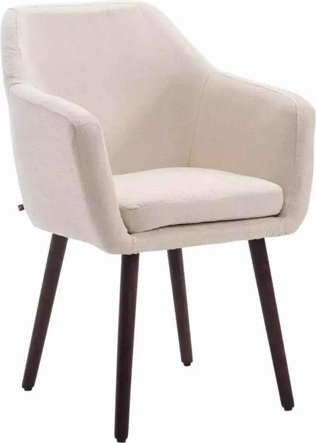 Clp Utrecht Eetkamerstoel Stof creme walnoot