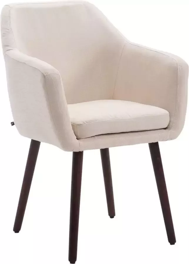 Clp Utrecht Eetkamerstoel Stof creme walnoot (eik)