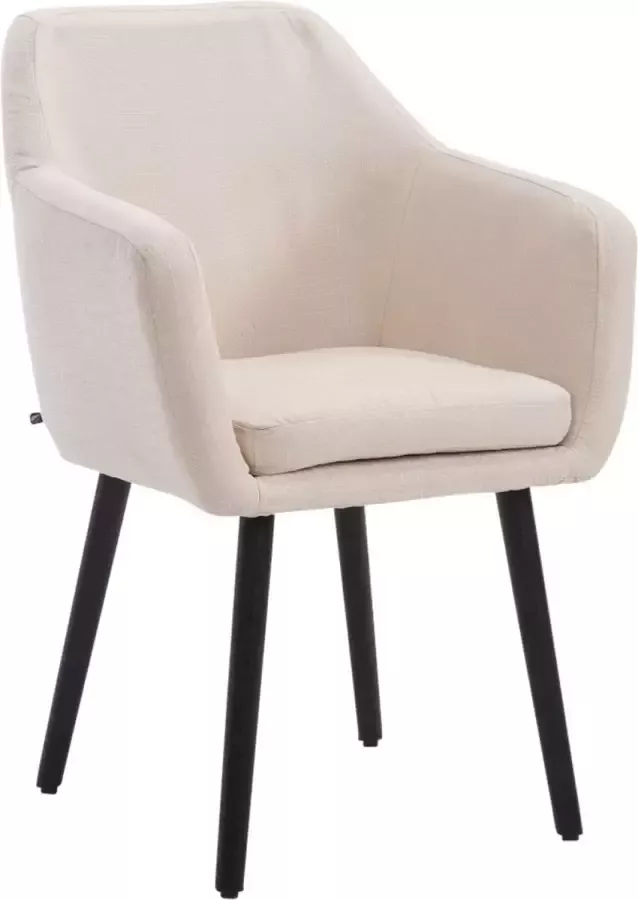 Clp Utrecht Eetkamerstoel Stof creme zwart (eik)