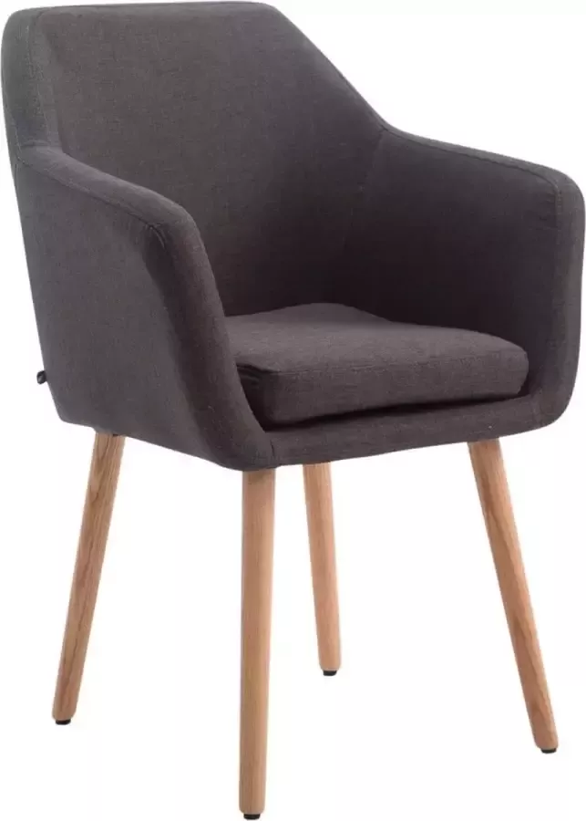 Clp Utrecht Eetkamerstoel Stof donkergrijs natura (eik)