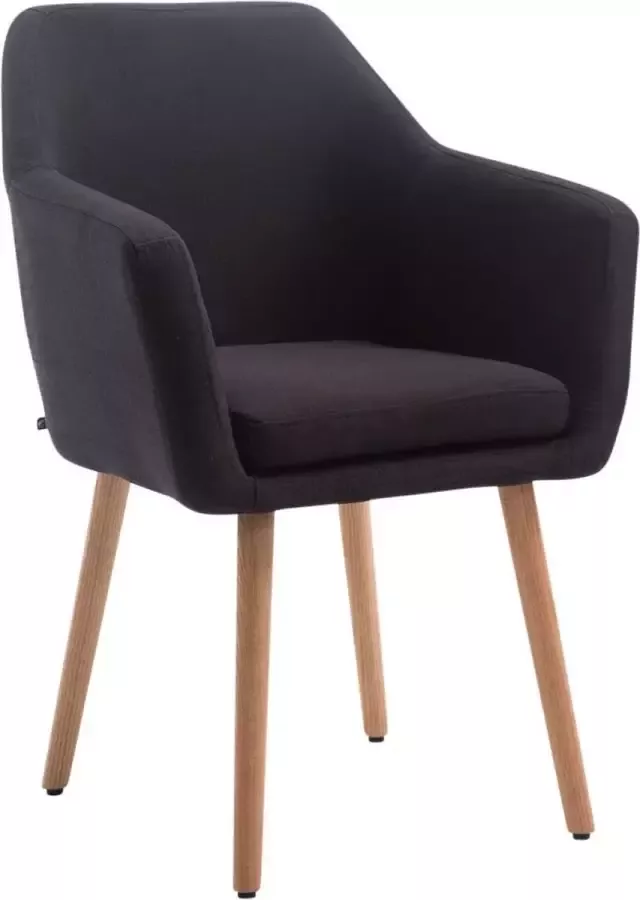Clp Utrecht Eetkamerstoel Stof zwart natura (eik)