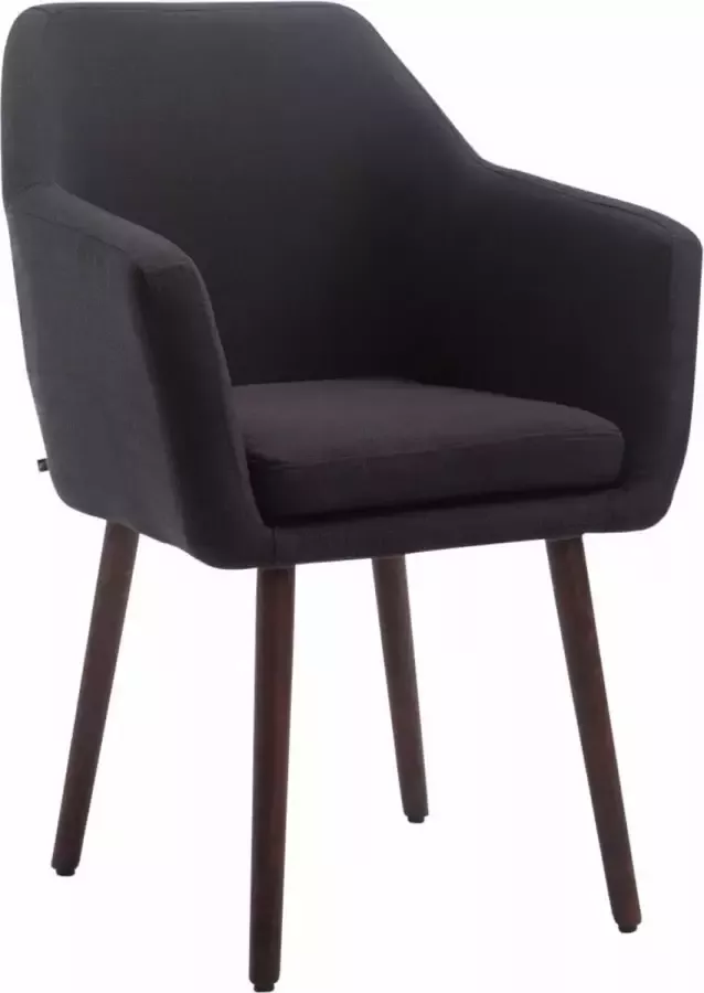 Clp Utrecht Eetkamerstoel Stof zwart walnoot