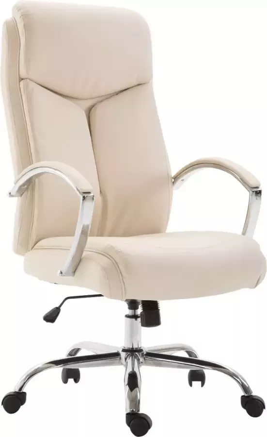 CLP Vaud XL Bureaustoel Voor volwassenen Met armleuningen Ergonomisch Kunstleer creme