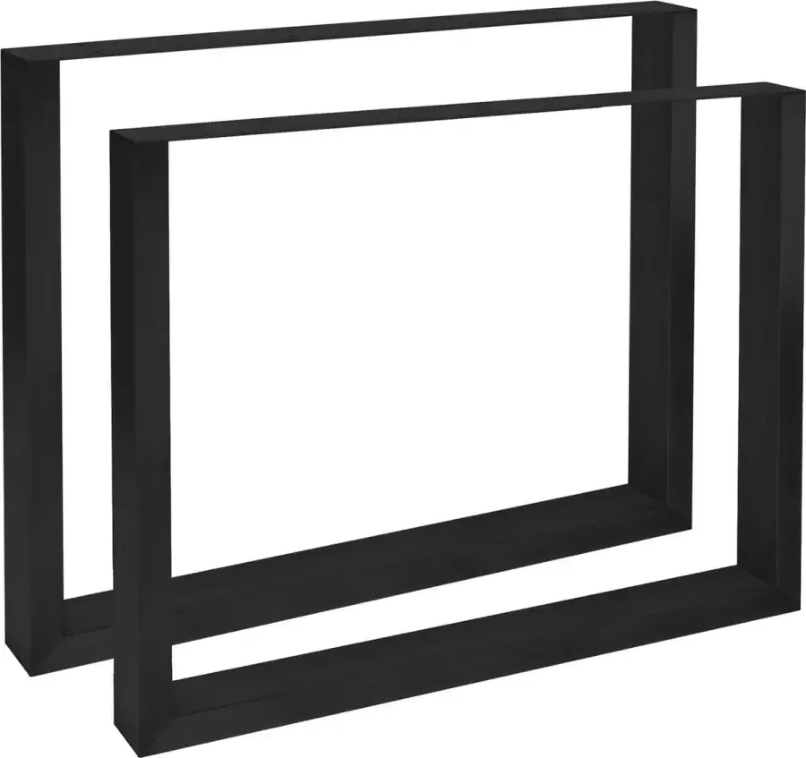 Clp Velden 2x Tafelpoten Metaal Vierkant zwart 70 cm