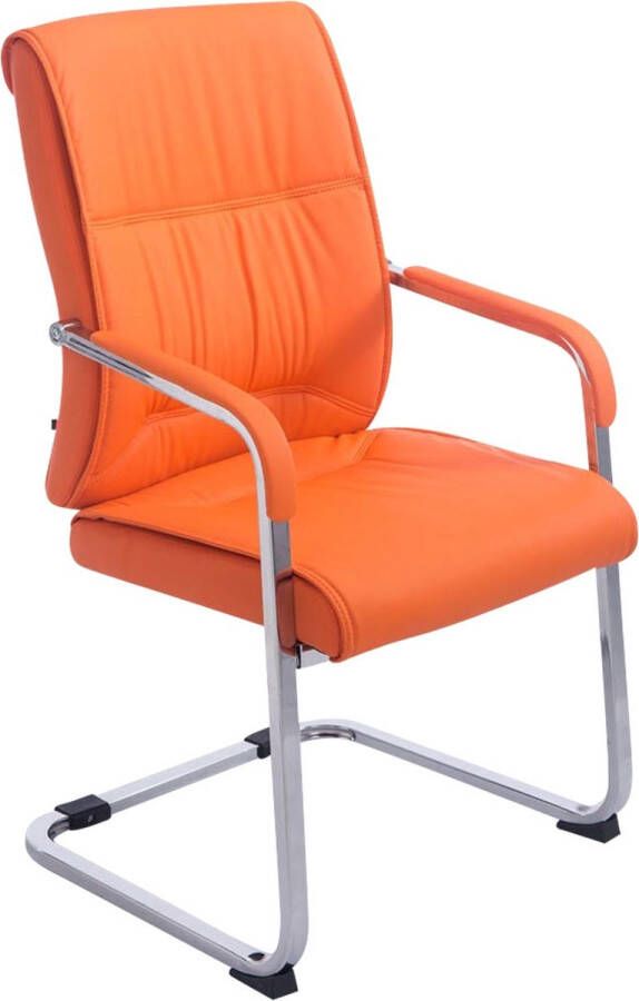 Clp XXL Anubis Bezoekersstoel Met armleuning Eetkamerstoel Kunstleer oranje
