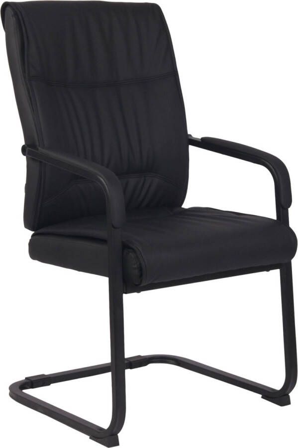 Clp XXL Anubis Bezoekersstoel Met armleuning Eetkamerstoel Kunstleer zwart zwart