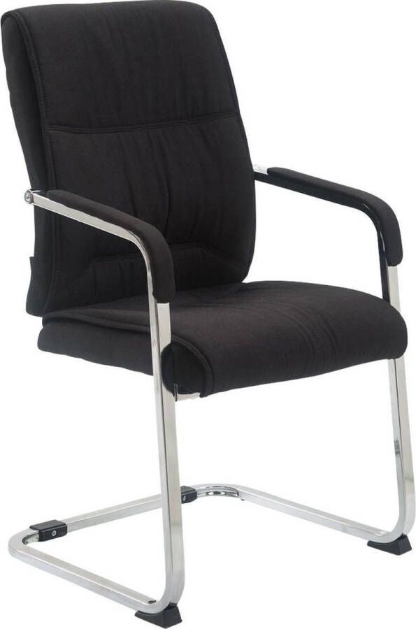 Clp XXL Anubis Bezoekersstoel Met armleuning Eetkamerstoel Stof zwart
