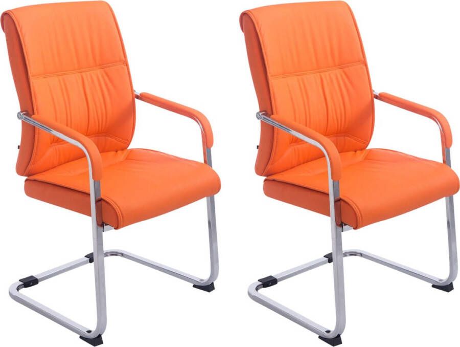 Clp XXL Anubis Set van 2 Eetkamerstoelen Kunstleer oranje