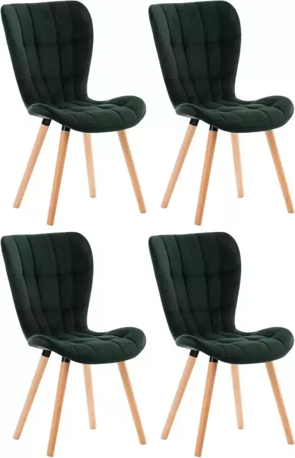 CLP Set van 4 Eetkamerstoelen Elda Fluweel