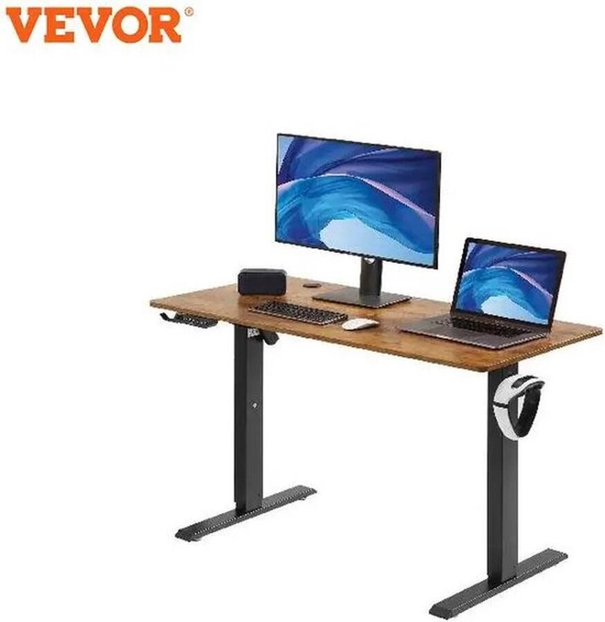 Cm Mrs. Jones Bureau Elektrisch Verstelbaar Verstelbare hoogte Thuiskantoor 120x80x110 bruin
