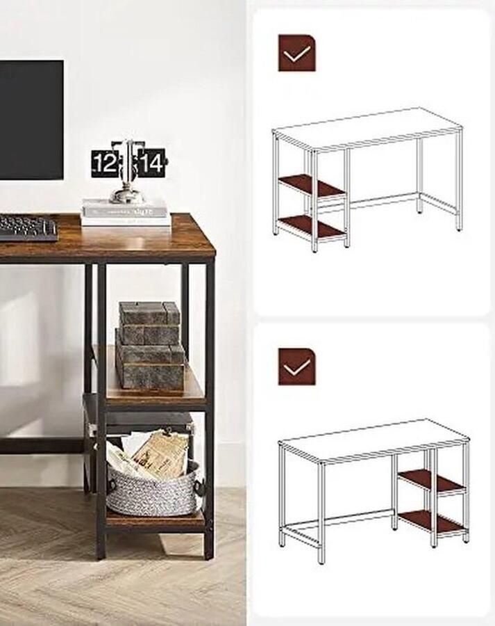 Cm Mrs. Jones bureau Industrieel bureau Stalen frame Uitneembare plank Modern design Werktafel