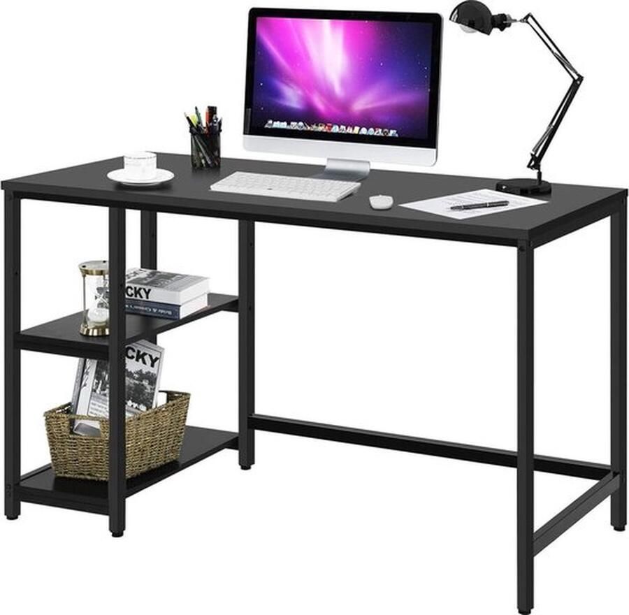 Cm Mrs. Jones Computerbureau Multifunctioneel 2-Tier Opslag Stevig Metaal Frame Verstelbare Voetjes Gemakkelijk te Monteren